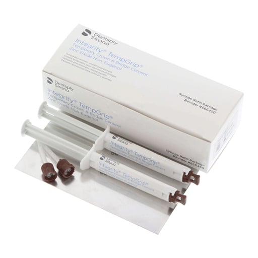 Dentsply Sirona 666450 Integrity TempGrip Crown Bridge Cement Syringe 2/Pk EXP Jul 2026 Dentsply Sirona 666450 Integrity TempGrip Crown Bridge Cement Syringe 2/Pk EXP Jul 2026